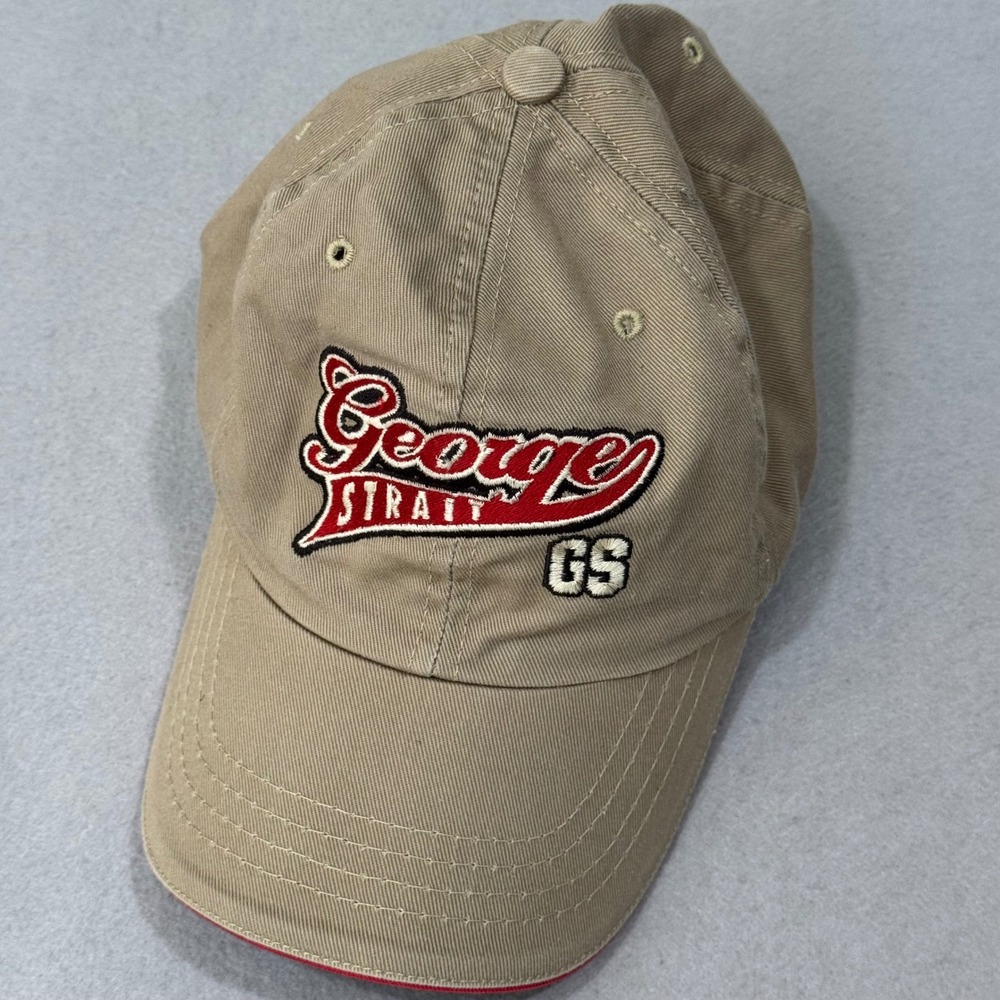 George Strait Baseball Cap Men Adjustable Tan Vintage Embroidered USA Made Hat